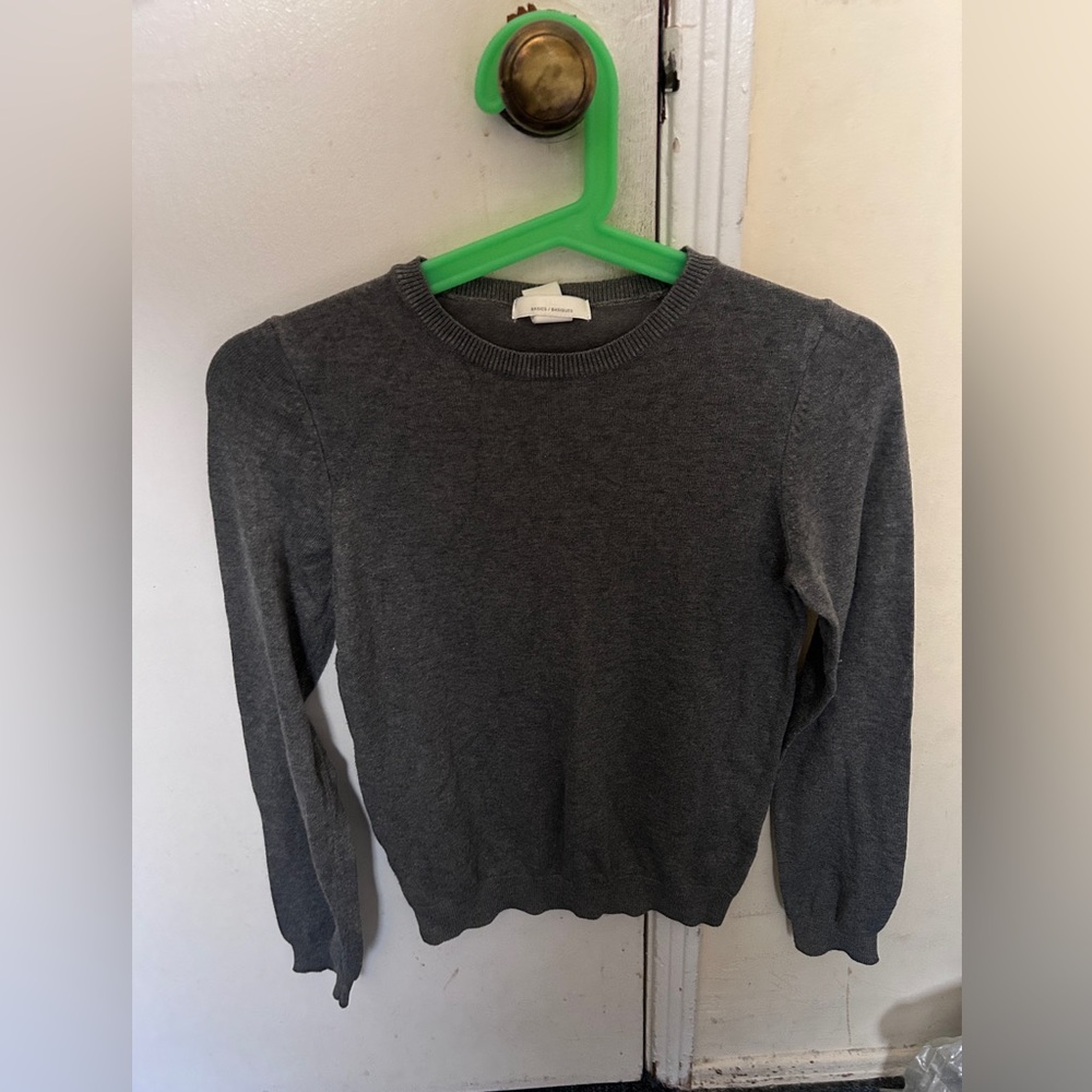 Gray H&M basics Business Casual Crewneck